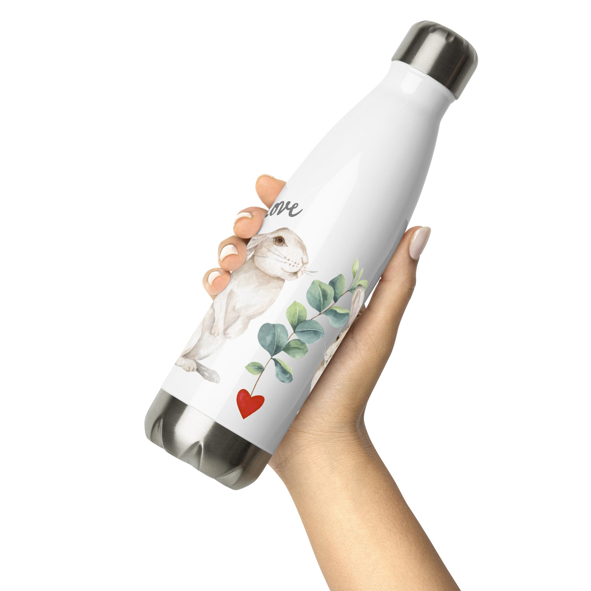 NATURMAEDEL® WAHRE LIEBE - STAINLESS STEEL EDELSTAHL DESIGNER TRINKFLASCHE – EXCLUSIV NATURMAEDEL® TIERLIEBE AQUARELL DESIGN- EDEL SCHRIFTZUG TRUE LOVE - 
DESIGNED BY VERENA U. JANINA BOEHLER - TREVI BRUNNEN -  1.6 - www.naturmaedel.shop -