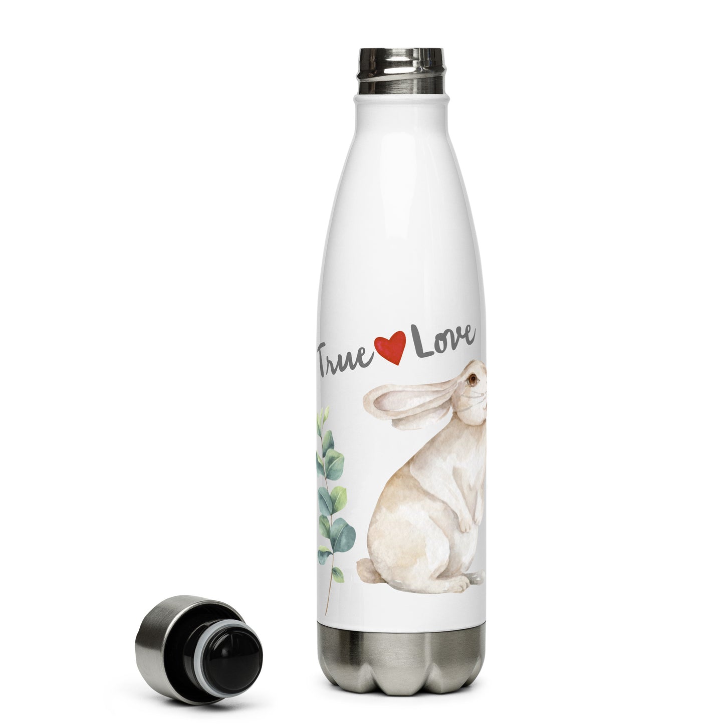 NATURMAEDEL® WAHRE LIEBE - STAINLESS STEEL EDELSTAHL DESIGNER TRINKFLASCHE – EXCLUSIV NATURMAEDEL® TIERLIEBE AQUARELL DESIGN- EDEL SCHRIFTZUG TRUE LOVE - 
DESIGNED BY VERENA U. JANINA BOEHLER - TREVI BRUNNEN -  1.7 - www.naturmaedel.shop - 