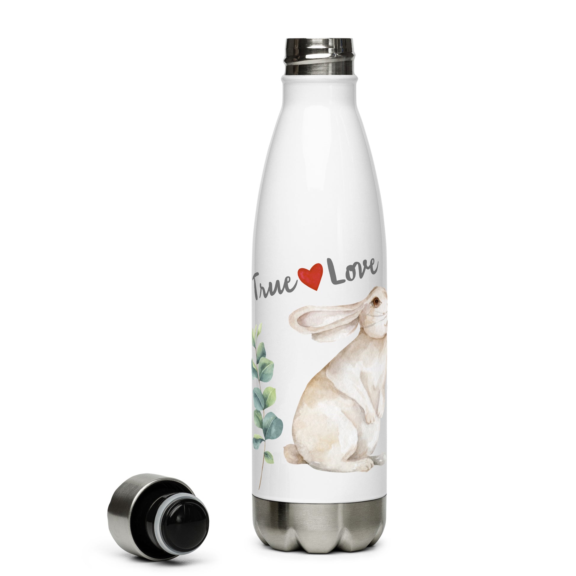 NATURMAEDEL® WAHRE LIEBE - STAINLESS STEEL EDELSTAHL DESIGNER TRINKFLASCHE – EXCLUSIV NATURMAEDEL® TIERLIEBE AQUARELL DESIGN- EDEL SCHRIFTZUG TRUE LOVE - 
DESIGNED BY VERENA U. JANINA BOEHLER - TREVI BRUNNEN -  1.7 - www.naturmaedel.shop - 