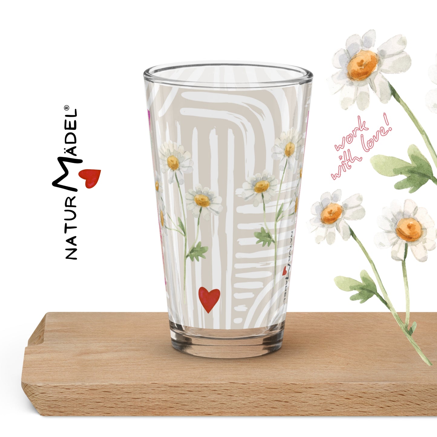 NATURMAEDEL® "WORK WITH LOVE". MOTIVATION PUR. GLUECKLICH UND MOTIVIERT ARBEITEN UND GENIESSEN. EIN WUNDERSCHOENER HANDGEMACHTER UND VON HAND DESIGNETER TRINKBECHER - DESIGNED  VERENA U. JANINA by VerJa.ME® - PREMIUM PANORAMADRUCK DESIGN - 1.6 - www.naturmaedel.shop - 