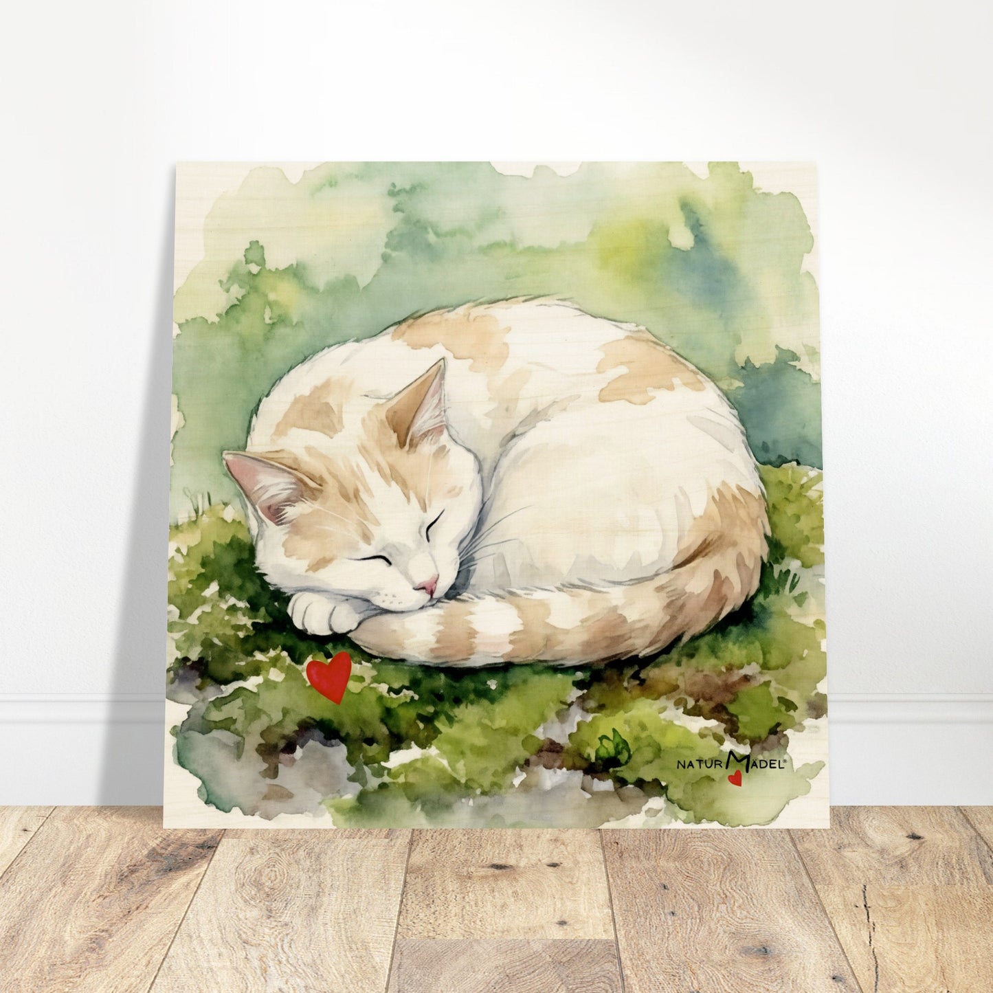 NATURMAEDEL® Wertvoller Holzdruck Wandbild „Kater Carlo“ aus WO IST MILLI? - Natürliches Birkenholz - SAMMELEDITION NATURMAEDEL® HERZENSKINDER - Design Verena u. Janina Boehler by VerJa.ME® - für Glücksmomente im Kinderzimmer - 1.0 - www.naturmaedel.shop - 