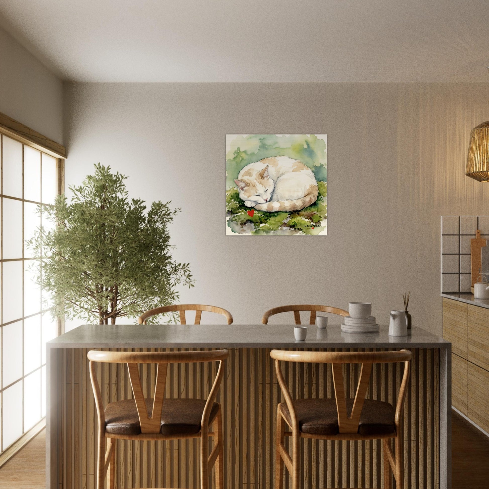 NATURMAEDEL® Wertvoller Holzdruck Wandbild „Kater Carlo“ aus WO IST MILLI? - Natürliches Birkenholz - SAMMELEDITION NATURMAEDEL® HERZENSKINDER - Design Verena u. Janina Boehler by VerJa.ME®  - 1.11 - www.naturmaedel.shop - 