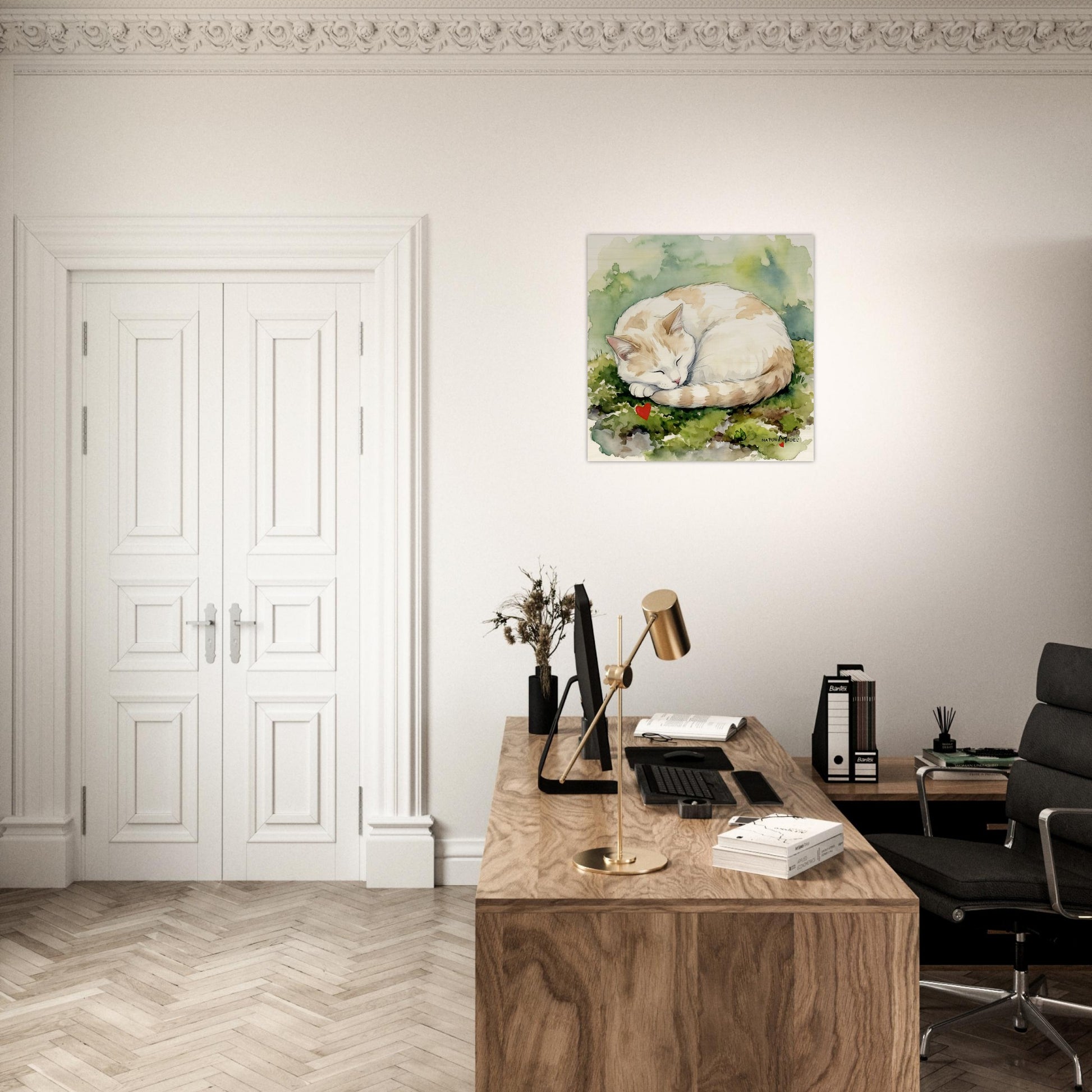NATURMAEDEL® Wertvoller Holzdruck Wandbild „Kater Carlo“ aus WO IST MILLI? - Natürliches Birkenholz - SAMMELEDITION NATURMAEDEL® HERZENSKINDER - Design Verena u. Janina Boehler by VerJa.ME® - für Glücksmomente im Kinderzimmer - Arbeitszimmer - 1.12- www.naturmaedel.shop - 