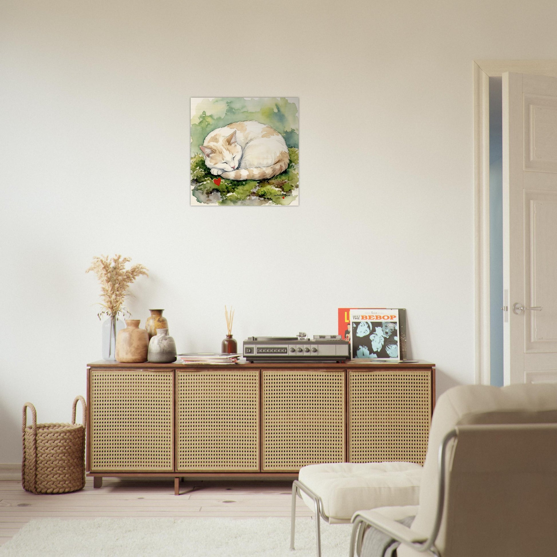 NATURMAEDEL® Wertvoller Holzdruck Wandbild „Kater Carlo“ aus WO IST MILLI? - Natürliches Birkenholz - SAMMELEDITION NATURMAEDEL® HERZENSKINDER - Design Verena u. Janina Boehler by VerJa.ME® - für Glücksmomente im Kinderzimmer - Wohnzimmer - 1.14 - www.naturmaedel.shop - 