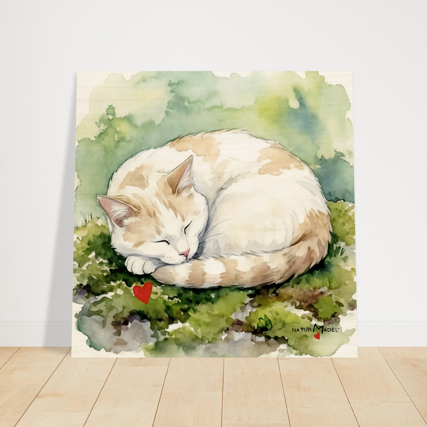 NATURMAEDEL® Wertvoller Holzdruck Wandbild „Kater Carlo“ aus WO IST MILLI? - Natürliches Birkenholz - SAMMELEDITION NATURMAEDEL® HERZENSKINDER - Design Verena u. Janina Boehler by VerJa.ME® - für Glücksmomente im Kinderzimmer - Wohnzimmer - 1.15 - www.naturmaedel.shop - 