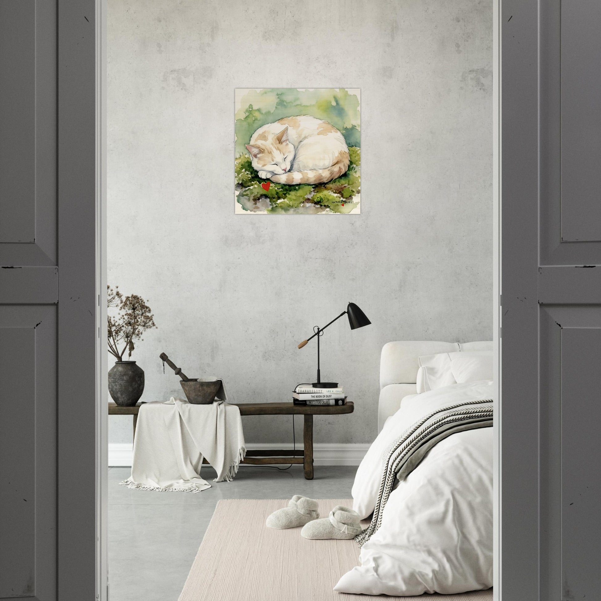 NATURMAEDEL® Wertvoller Holzdruck Wandbild „Kater Carlo“ aus WO IST MILLI? - Natürliches Birkenholz - SAMMELEDITION NATURMAEDEL® HERZENSKINDER - Design Verena u. Janina Boehler by VerJa.ME® - für Glücksmomente im Kinderzimmer - Schlafzimmer - 1.17 - www.naturmaedel.shop - 