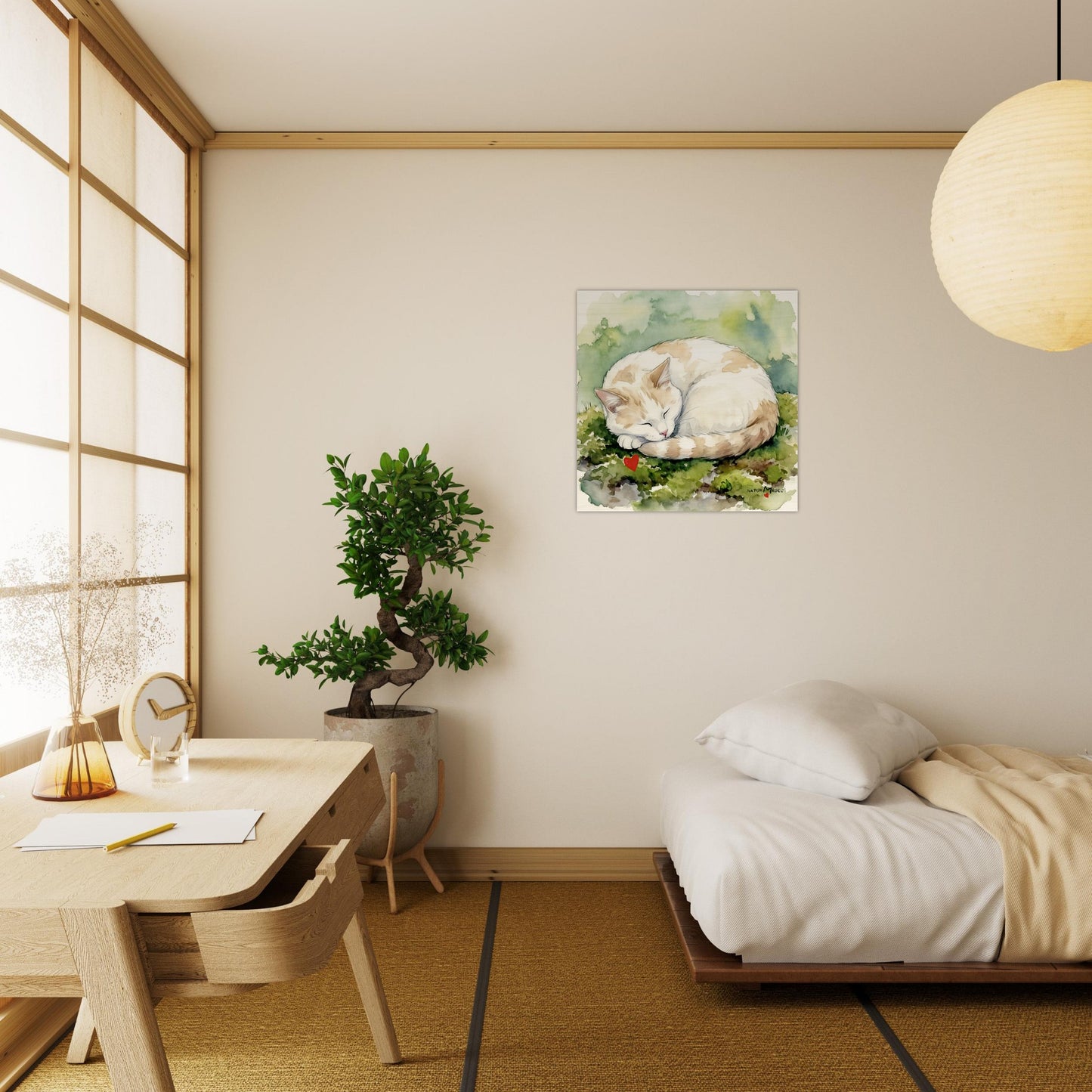 NATURMAEDEL® Wertvoller Holzdruck Wandbild „Kater Carlo“ aus WO IST MILLI? - Natürliches Birkenholz - SAMMELEDITION NATURMAEDEL® HERZENSKINDER - Design Verena u. Janina Boehler by VerJa.ME® - für Glücksmomente im Kinderzimmer - Schlafzimmer - 1.19 - www.naturmaedel.shop - 