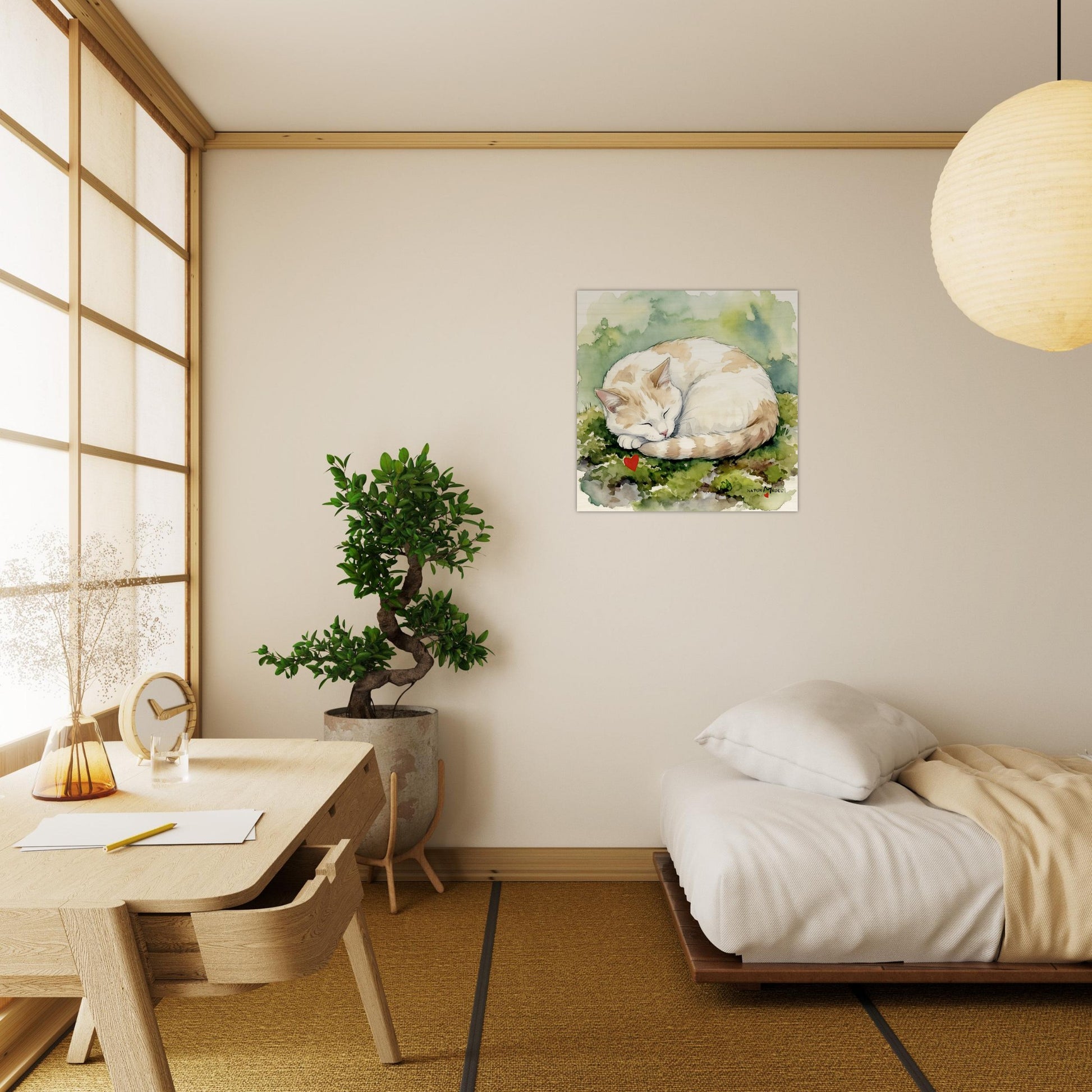 NATURMAEDEL® Wertvoller Holzdruck Wandbild „Kater Carlo“ aus WO IST MILLI? - Natürliches Birkenholz - SAMMELEDITION NATURMAEDEL® HERZENSKINDER - Design Verena u. Janina Boehler by VerJa.ME® - für Glücksmomente im Kinderzimmer - Schlafzimmer - 1.19 - www.naturmaedel.shop - 
