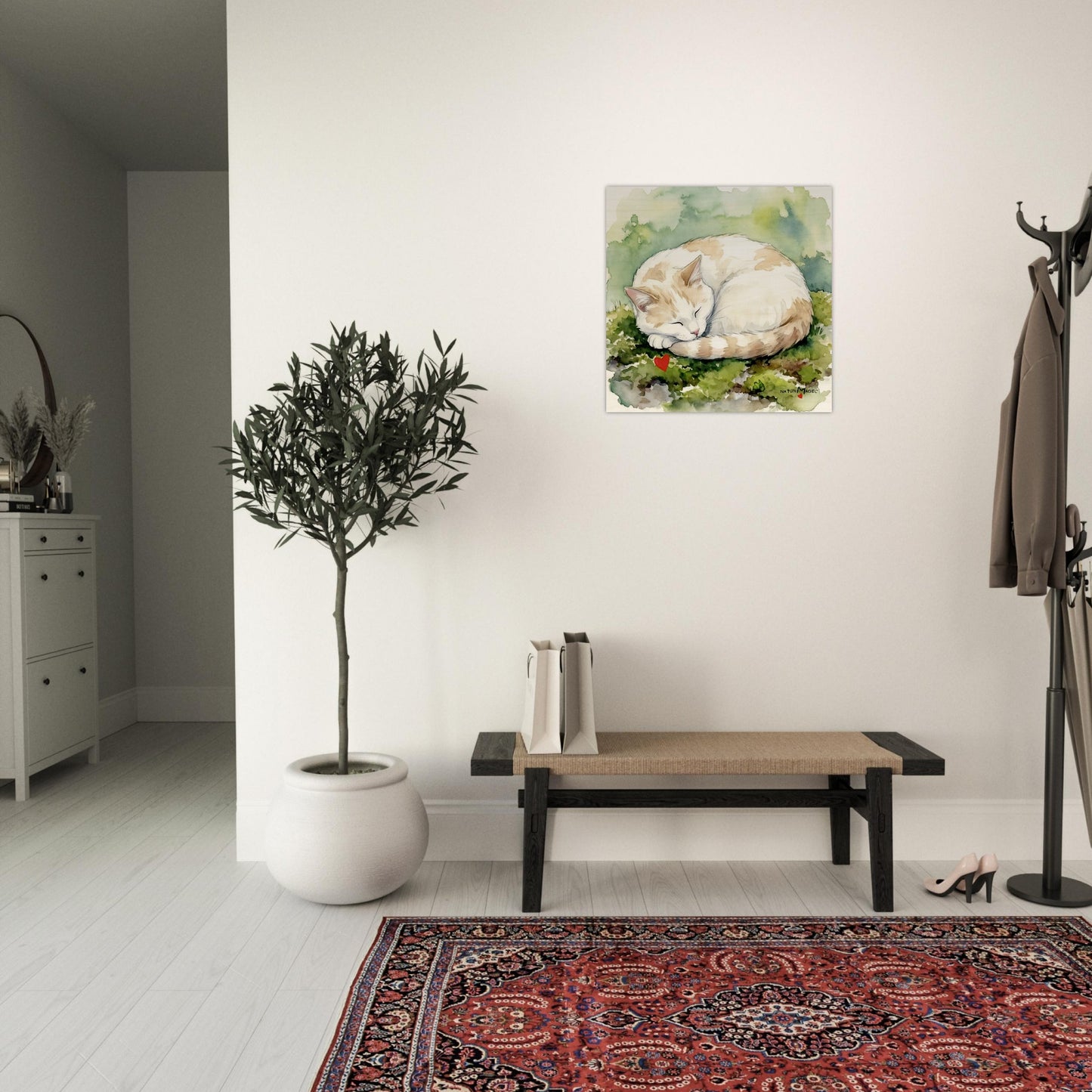 NATURMAEDEL® Wertvoller Holzdruck Wandbild „Kater Carlo“ aus WO IST MILLI? - Natürliches Birkenholz - SAMMELEDITION NATURMAEDEL® HERZENSKINDER - Design Verena u. Janina Boehler by VerJa.ME® - für Glücksmomente im Kinderzimmer - Garderobe  - 1.21 - www.naturmaedel.shop - 