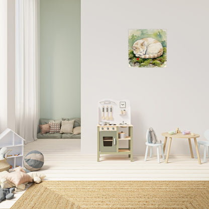NATURMAEDEL® Wertvoller Holzdruck Wandbild „Kater Carlo“ aus WO IST MILLI? - Natürliches Birkenholz - SAMMELEDITION NATURMAEDEL® HERZENSKINDER - Design Verena u. Janina Boehler by VerJa.ME® - für Glücksmomente im Kinderzimmer - 1.2- www.naturmaedel.shop - 