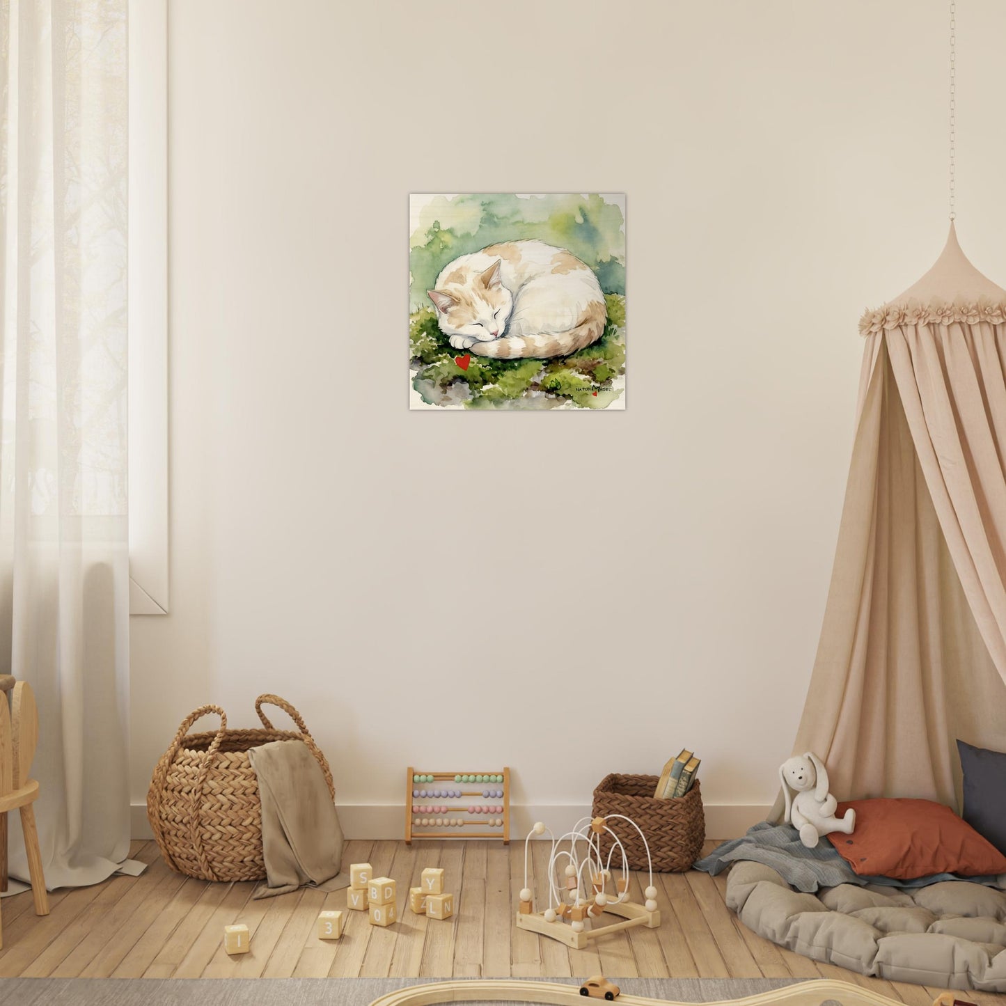 NATURMAEDEL® Wertvoller Holzdruck Wandbild „Kater Carlo“ aus WO IST MILLI? - Natürliches Birkenholz - SAMMELEDITION NATURMAEDEL® HERZENSKINDER - Design Verena u. Janina Boehler by VerJa.ME® - für Glücksmomente im Kinderzimmer - 1.8- www.naturmaedel.shop - 
