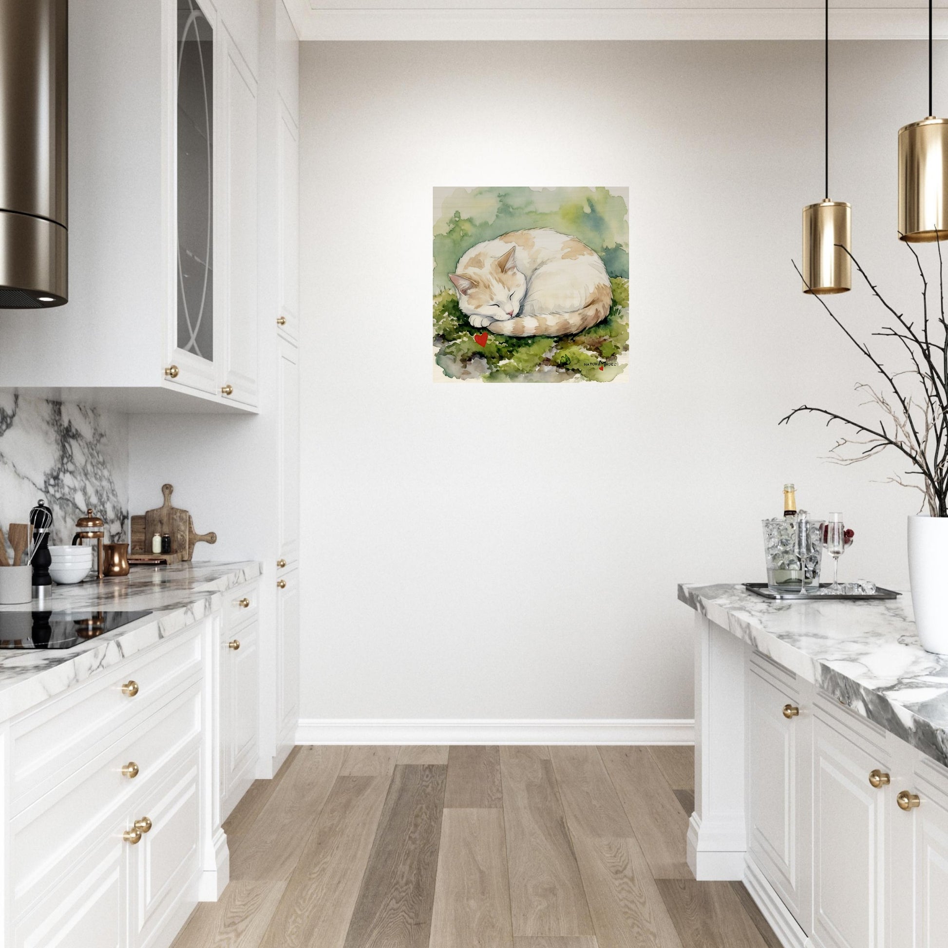 NATURMAEDEL® Wertvoller Holzdruck Wandbild „Kater Carlo“ aus WO IST MILLI? - Natürliches Birkenholz - SAMMELEDITION NATURMAEDEL® HERZENSKINDER - Design Verena u. Janina Boehler by VerJa.ME® - für Glücksmomente im Kinderzimmer - Küche - 1.9- www.naturmaedel.shop - 