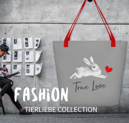 TRUE LOVE - TRENDI FREIZEIT- UND BADETASCHE MIT EXCLUSIVEM NATURMÄDEL® TIERLIEBE DESIGN, www.naturmaedel.shop