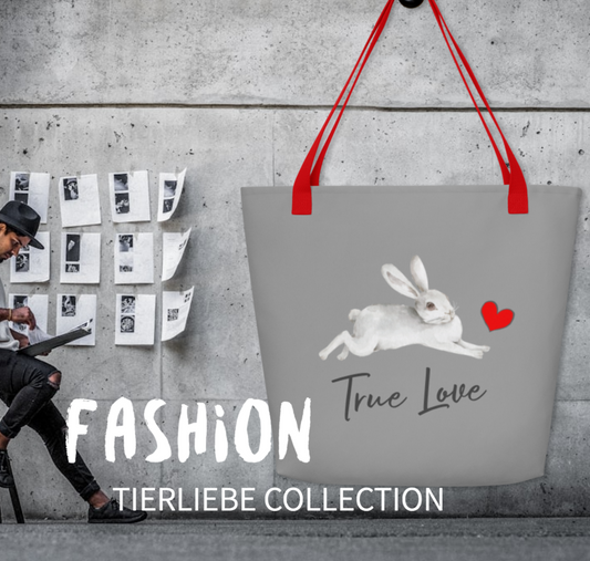 TRUE LOVE - TRENDI FREIZEIT- UND BADETASCHE MIT EXCLUSIVEM NATURMÄDEL® TIERLIEBE DESIGN, www.naturmaedel.shop