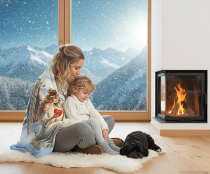 NATURMAEDEL_-WEIHNACHTSZAUBER-KUSCHELDECKE-TAGESDECKE-SCHUTZENGEL MIT HERZ-SILBERSTERNE-VORLAGEMOG2_-WALDSCHNEEHUTETEN- WEIHNACHTSGESCHENKE - www.naturmaedel.shop_ 