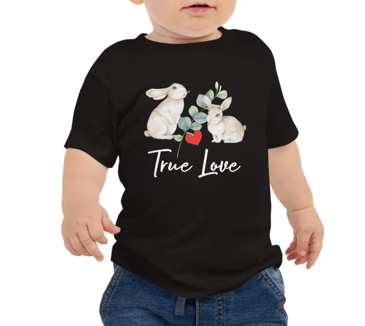 TRUE LOVE - EINZIGARTIGES KURZÄRMLIGES BABY T-SHIRT - PREMIUM GEKÄMMTE BAUMWOLLE - NATURMÄDEL® TIERLIEBE AQUARELL DESIGN AUS UNSERER HAPPY BABY COLLECTION, www.naturmaedel.com