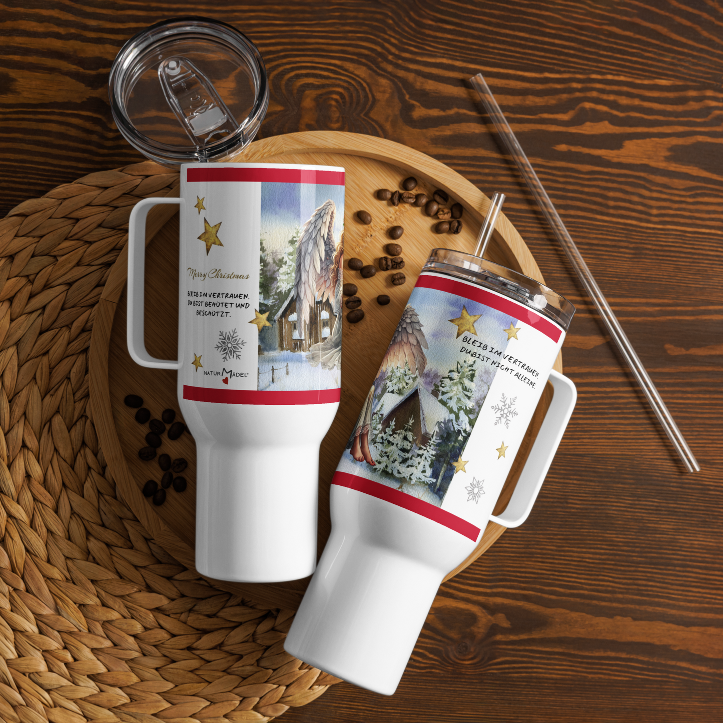 NATURMAeDEL_CREATIV_DESIGN_-_WEIHNACHTSZAUBER_-_TRAVEL_MUG_-_SCHUTZENGEL_-_DU_BIST_BEHUeTET..._-_WEISS_-_SCHUTZENGEL_MIT_HERZ_-_ROTER_RAHMEN_-_4.1_-_www.naturmaedel.shop -