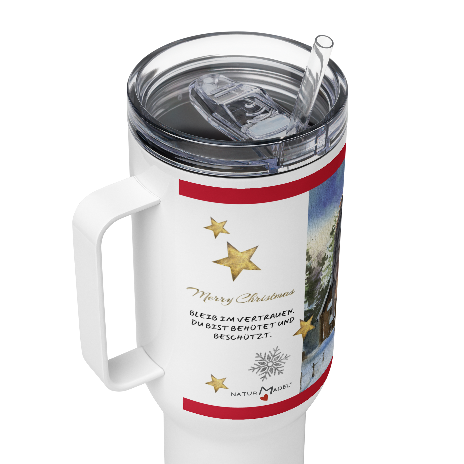 NATURMAeDEL_CREATIV_DESIGN_-_WEIHNACHTSZAUBER_-_TRAVEL_MUG_-_SCHUTZENGEL_-_DU_BIST_BEHUeTET..._-_WEISS_-_SCHUTZENGEL_MIT_HERZ_-_ROTER_RAHMEN_-_8_-_www.naturmaedel.shop -