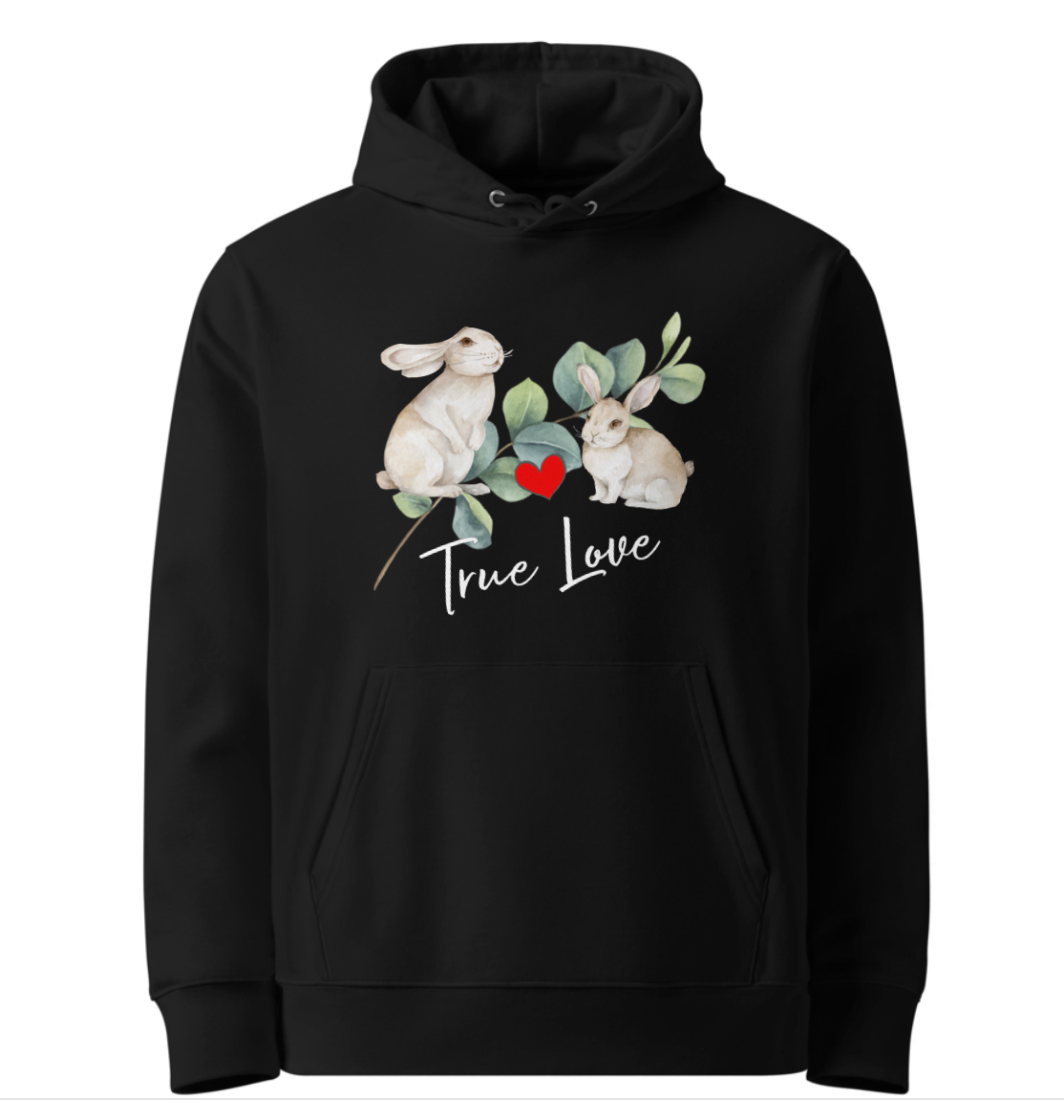 PREMIUM ECO BAUMWOLLE UNISEX HOODIE - EXCLUSIVER NATURMÄDEL® TIERLIEBE AUFDRUCK, FORNE U. HINTEN, www.naturmaedel.com 