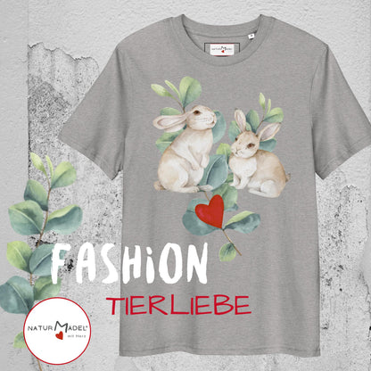 NATURMÄDEL® UNISEX ORGANIC BIO COTTON T-SHIRT KURZARM - WOHLGEFÜHL FÜR SENSIBLE HAUT.  NATURMÄDEL® TIERLIEBE AQUARELL DESIGN