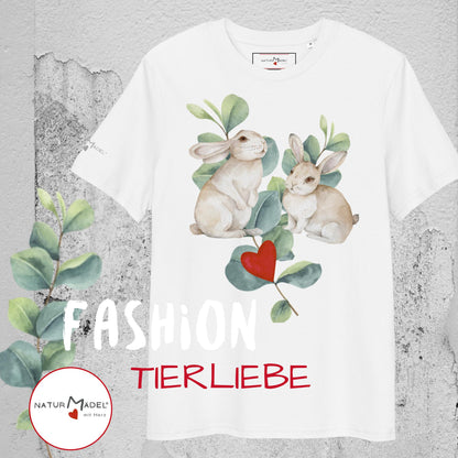 NATURMÄDEL® UNISEX ORGANIC BIO COTTON T-SHIRT KURZARM - WOHLGEFÜHL FÜR SENSIBLE HAUT.  NATURMÄDEL® TIERLIEBE AQUARELL DESIGN