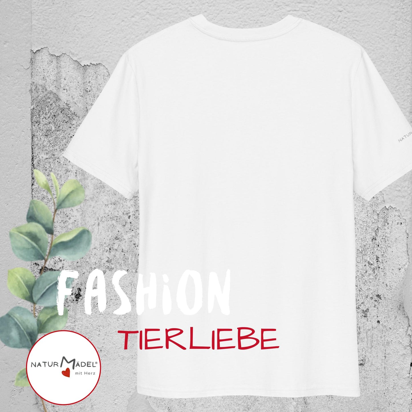 NATURMÄDEL® UNISEX ORGANIC BIO COTTON T-SHIRT KURZARM - WOHLGEFÜHL FÜR SENSIBLE HAUT.  NATURMÄDEL® TIERLIEBE AQUARELL DESIGN