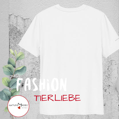 NATURMÄDEL® UNISEX ORGANIC BIO COTTON T-SHIRT KURZARM - WOHLGEFÜHL FÜR SENSIBLE HAUT.  NATURMÄDEL® TIERLIEBE AQUARELL DESIGN