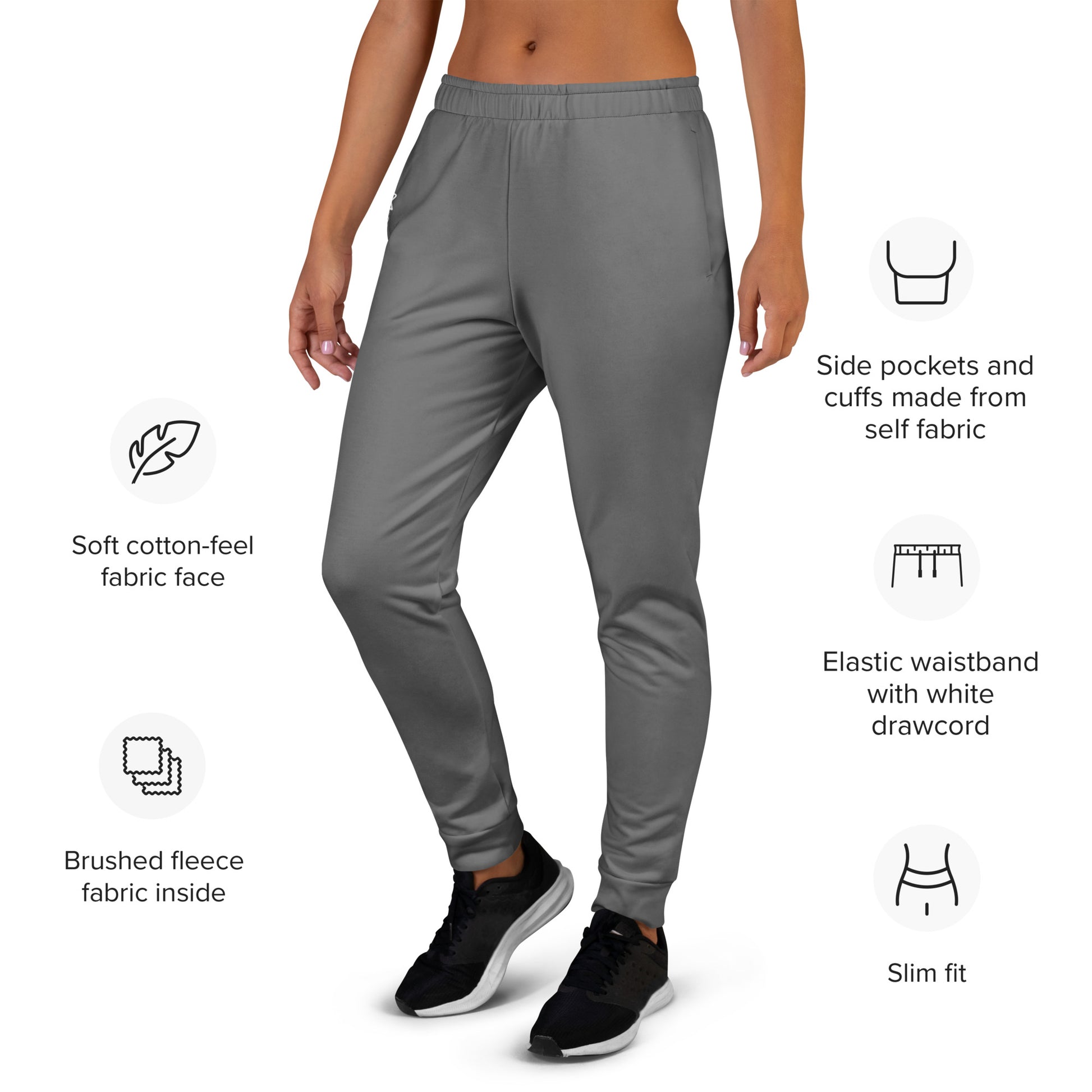 NATURMAEDEL® CLASSIC BASIC - EXCLUSIVE HIGHTECH DAMEN JOGGINGHOSE IM LOUNGEWEAR LOOK. ATMUNGSAKTIV, ELASTISCH, FIGURBETONT. FARBE GRAU. FADEN SCHWARZ 1.4 — EIGENSCHAFTEN- DESIGN VERENA by VerJa.ME® - www.naturmaedel.shop - 