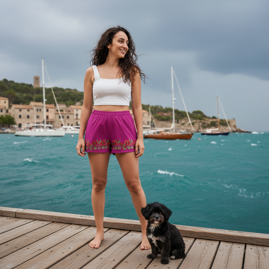 NATURMÄDEL EXCLUSIV DESIGN TOSCANA AQUARELL MOHNBLUMEN - ROMANTISCHE, WUNDERSCHÖNE UND SEHR BEQUEME  HIGH-TECH MIKROFASER STRETCH-BADE- U. FREIZEITSHORTS DIE KEINE WÜNSCHE OFFEN LÄSST.  GUTE LAUNE GARANTIERT. www.naturmaedel.shop 