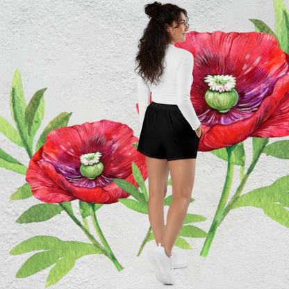 NATURMÄDEL EXCLUSIV DESIGN TOSCANA AQUARELL MOHNBLUMEN - ROMANTISCHE, WUNDERSCHÖNE UND SEHR BEQUEME  HIGH-TECH MIKROFASER STRETCH-BADE- U. FREIZEITSHORTS DIE KEINE WÜNSCHE OFFEN LÄSST.  GUTE LAUNE GARANTIERT - NATURMAEDEL CIARA -  www.naturmaedel.shop - 