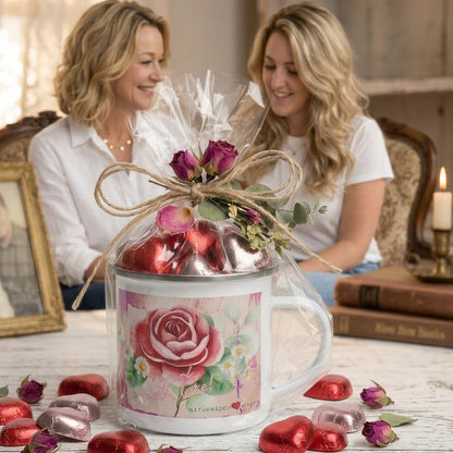 NATURMÄDEL® LIMITED EDITION WORK WITH LOVE EMAILLE BECHER, TASSE. SO MACHT ARBEITEN WIEDER RICHTIG SPASS. WERTVOLLE GESCHENKE FÜR WERTVOLLE MENSCHEN.