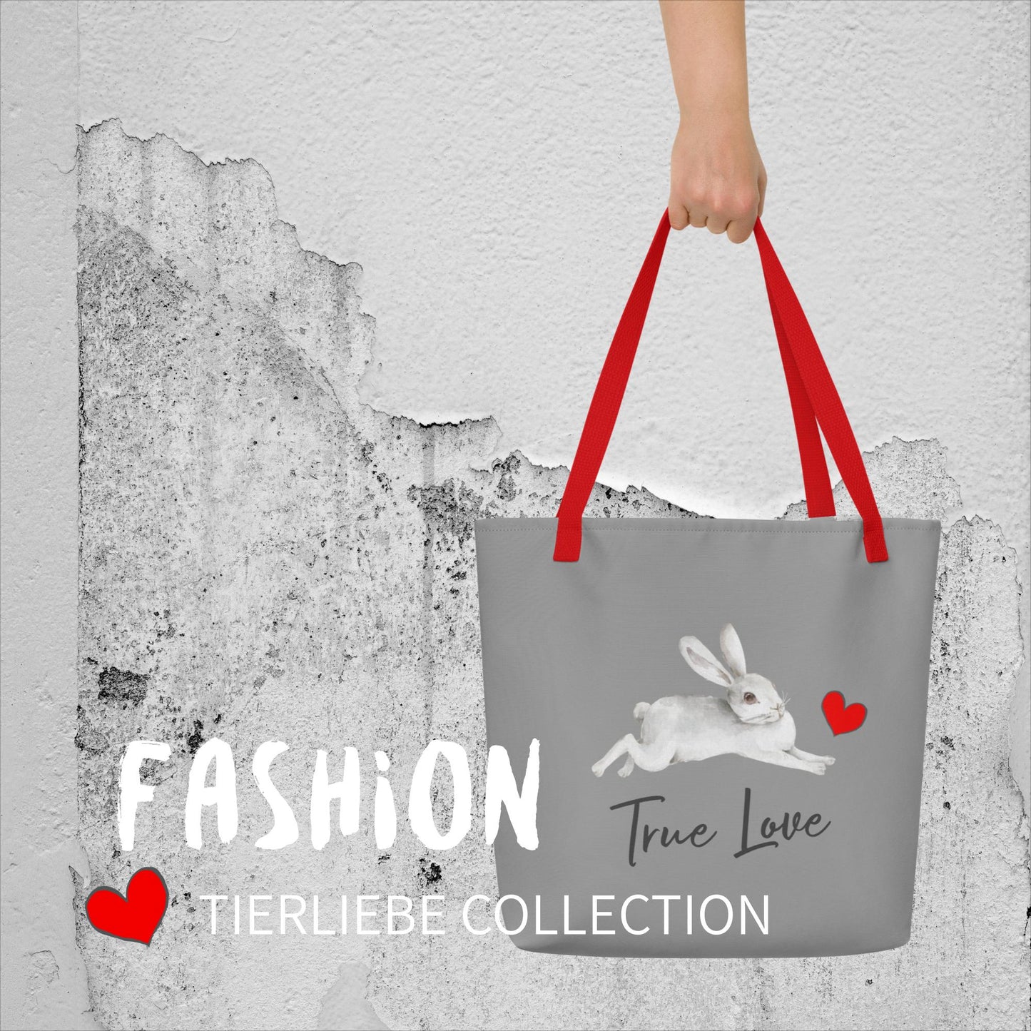 TRUE LOVE - TRENDI FREIZEIT- UND BADETASCHE MIT EXCLUSIVEM NATURMÄDEL® TIERLIEBE DESIGN, www.tierliebe.shop