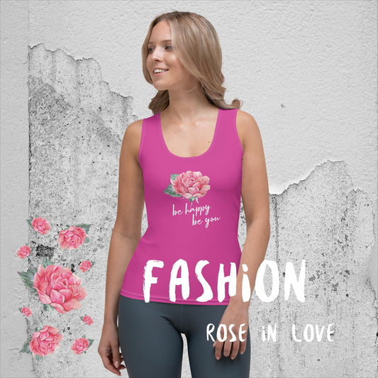 SUPER STRETCH, FIGURBETONTES, DESIGNER YOGA UND FITNESS TANK TOP. EXCLUSIVE FUNKTIONALITÄT UND BEQUEMLICHKEIT. DAS NATURMÄDEL® DESIGN ROSE IN LOVE, BE HAPPY BE YOU SORGEN FÜR LEBENSFREUDE PUR - www.naturmaedel.shop 