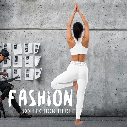 EXCLUSIVE MICROFASER, SUPER ELASTISCHE YOGA- U. FITNESS-LEGGING MIT NATURMÄDEL® TIERLIEBE AQUARELL DESIGN, www.naturmaedel.shop