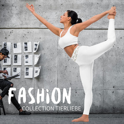 EXCLUSIVE MICROFASER, SUPER ELASTISCHE YOGA- U. FITNESS-LEGGING MIT NATURMÄDEL® TIERLIEBE AQUARELL DESIGN, www.naturmaedel.shop