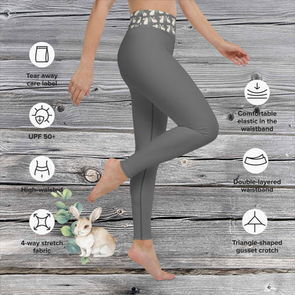 EXCLUSIVE MICROFASER, SUPER ELASTISCHE YOGA- U. FITNESS-LEGGING MIT NATURMÄDEL® TIERLIEBE AQUARELL DESIGN, www.naturmaedel.shop