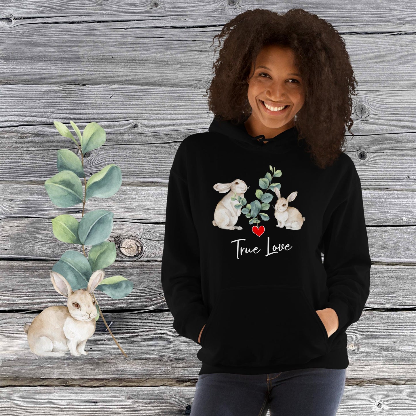 GEMÜTLICHER NATURMÄDEL® BASIC UNISEX HOODIE MIT EINZIGARTIGEM NATURMÄDEL® TIERLIEBE DESIGN.